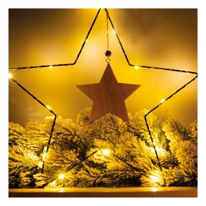 Battery Powered Metal Christmas Star Silhouette with LED String Lights #3