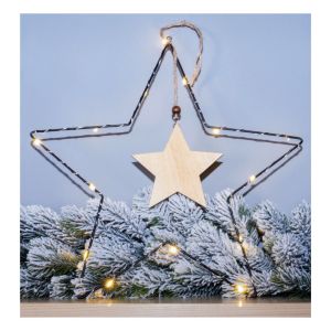 Battery Powered Metal Christmas Star Silhouette with LED String Lights #4