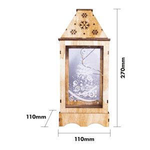 St Helens Battery Powered Pre Lit Wooden Christmas Lantern #2