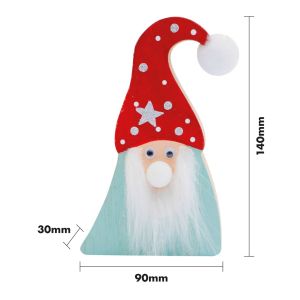 St Helens Wooden Gonk Decoration with Light Up Nose #2