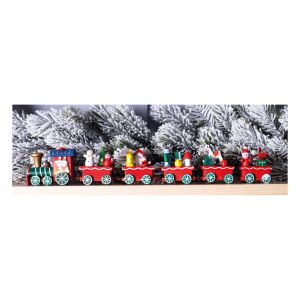 St Helens Wooden Christmas Train Set Decoration in Red #2