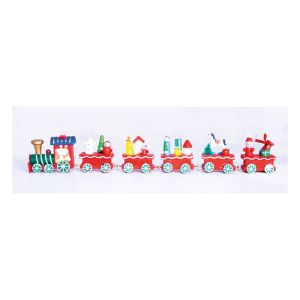 St Helens Wooden Christmas Train Set Decoration in Red #3