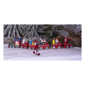 St Helens Wooden Christmas Train Set Decoration in Red #4