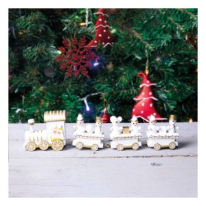 St Helens 20cm Wooden Christmas Train Set Display