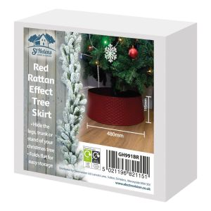 St Helens Rattan Style Red Tree Skirt #3