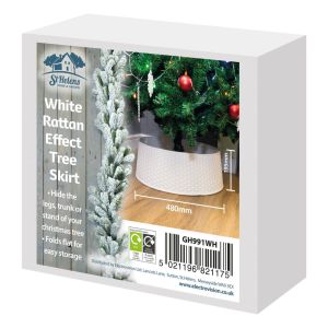St Helens Rattan Style White Tree Skirt #3