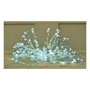 Solar 50 LED Microlight String Light with Pear Effect Lights Blue