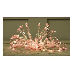 Solar 50 LED Microlight String Light with Pear Effect Lights. Pink
