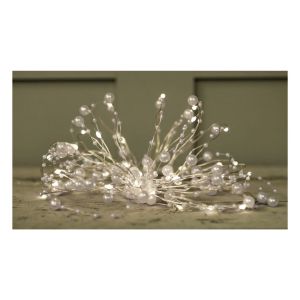 Solar 50 LED Microlight White String Light with Pear Effect Lights