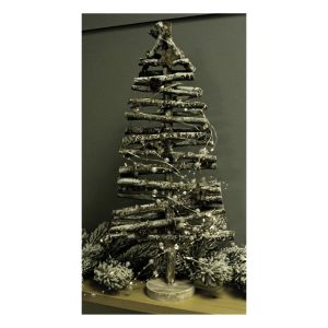 Solar 50 LED Microlight White String Light with Pear Effect Lights #4