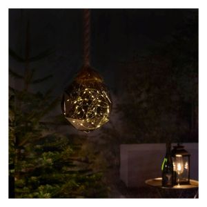 Luxform Battery Operated Hemp Rope Light with Dented Globe Design #2