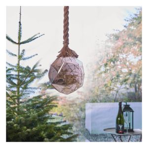 Luxform Battery Operated Hemp Rope Light with Dented Globe Design #3