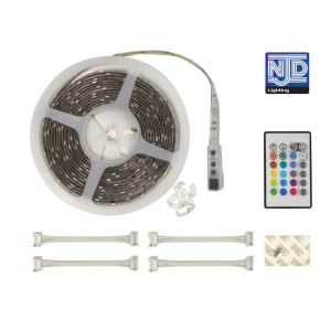 NJD LED RGB Tape Light Kit with IR Receiver and 150x 5050 LEDs 5M #2