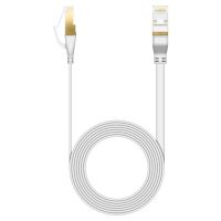 Flat CAT 8 High Speed 2000Mhz Ethernet LAN Cable, White 20m
