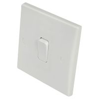 Eagle 2 Way Single Gang Light Switch Curved Edge 10A
