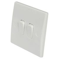 Eagle 2 way 2 Gang Light Switch Curved Edge 10A