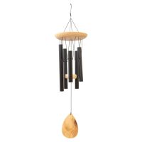 St Helens Wooden Wind Chime with 5 Black Tubes