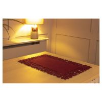 Maroon Felt Table Mats with Star and Snowflake Design Pair