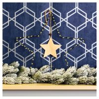 Battery Powered Metal Christmas Star Silhouette with LED String Lights