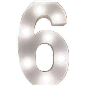 Battery Operated 3D LED Number 6 Light #4