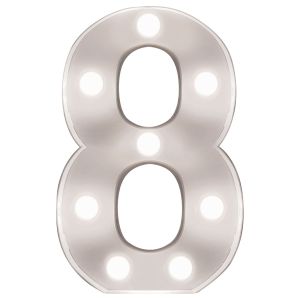 Battery Operated 3D LED Number 8 Light #4