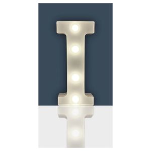 Battery Operated 3D LED Letter I Light