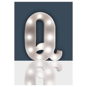 Battery Operated 3D LED Letter Q Light