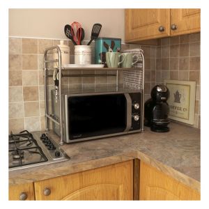 St Helens Free Standing Single Layer Microwave Storage Unit with Shelf #3