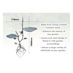 St Helens Ornamental Leaf and Root Design Bird Bath and Feeder #2