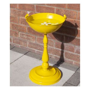 St Helens Ornamental Yellow Pedestal Bird Bath #3