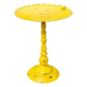 St Helens Ornamental Yellow Metal Pedestal Bird Bath