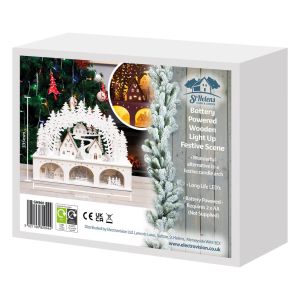 St Helens Battery Powered Wooden Light Up Festive Carvings Scene #3