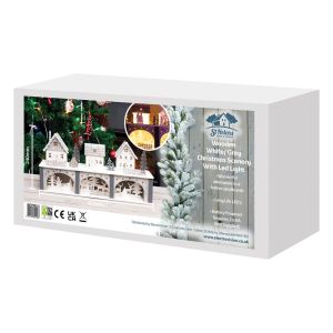 St Helens Battery Powered Wooden Carvings Light Up Festive Scene #3