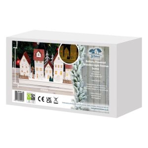 St Helens Battery Powered Wooden Light Up Carvings Festive Scene #3