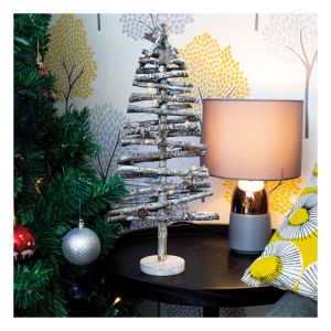 St Helens Battery Powered Birch Wood Christmas Tree Light Effect