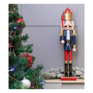St Helens Nutcracker Christmas Decoration. Red Blue #3