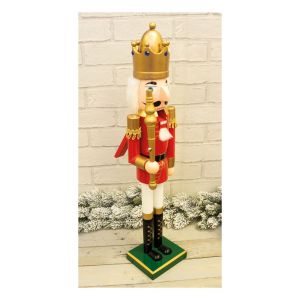 St Helens Nutcracker Christmas Decoration. Red Gold #4