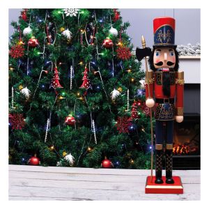 St Helens Nutcracker Christmas Decoration. Red Blue Gold