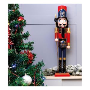 St Helens Nutcracker Christmas Decoration. Red Blue Gold #3
