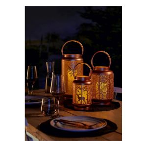 Luxform Lighting Battery Powered Golden Lantern with Snowflakes Design #2