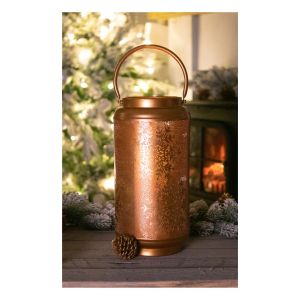 Luxform Lighting Battery Powered Golden Lantern with Snowflakes Design #4