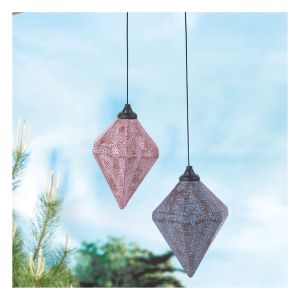 Luxform Lighting Pink Solar LED Oriental Hanging Light