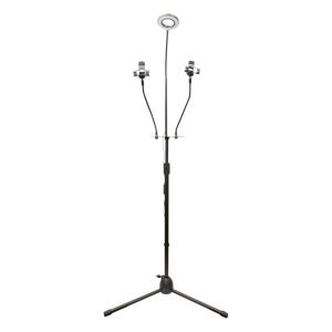NJS Tripod Mounted LED Ring Light with Mic and Mobile Phone Holder