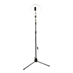 NJS Tripod Mounted LED Ring Light with Mobile Phone Holder