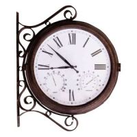 St Helens Double Sided Outdoor Station Clock with Thermometer Hygrometer