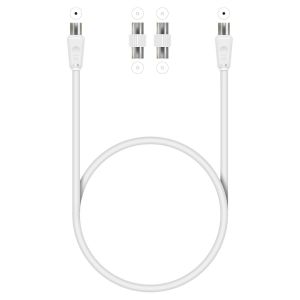 White 2m Coaxial Extension Kit with Coaxial Plug to Plug