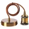 Metal Suspension with Threaded Lampholder E27 with 1m Cable. Brown Bronze