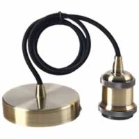 Metal Suspension with Threaded Lampholder E27 with 1m Cable. Black Bronze #1