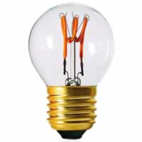 Girard Sudron LED Filament Golfball Bulb 3 Loops G45 (2w) E27 Clear