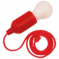 Home and Garden Battery Operated LED Hanging Pull Light. Red